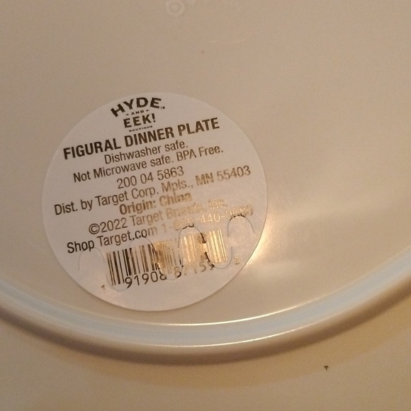 Hyde Eek! Halloween Figural Witch Kitty Melamine Dinner  Plates, set of 4 - Picture 4 of 6